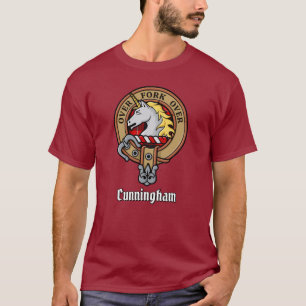 Clan Cunningham Crest over Tartan T-Shirt