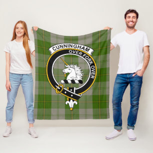 Clan Cunningham Dress Green Dancers Tartan Plaid Fleece Blanket