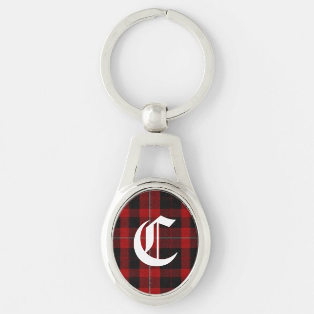 Clan Cunningham Plaid Monogram Key Chain (Front)