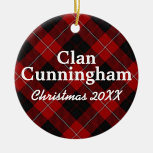 Clan Cunningham Scottish Tartan Ceramic Ornament