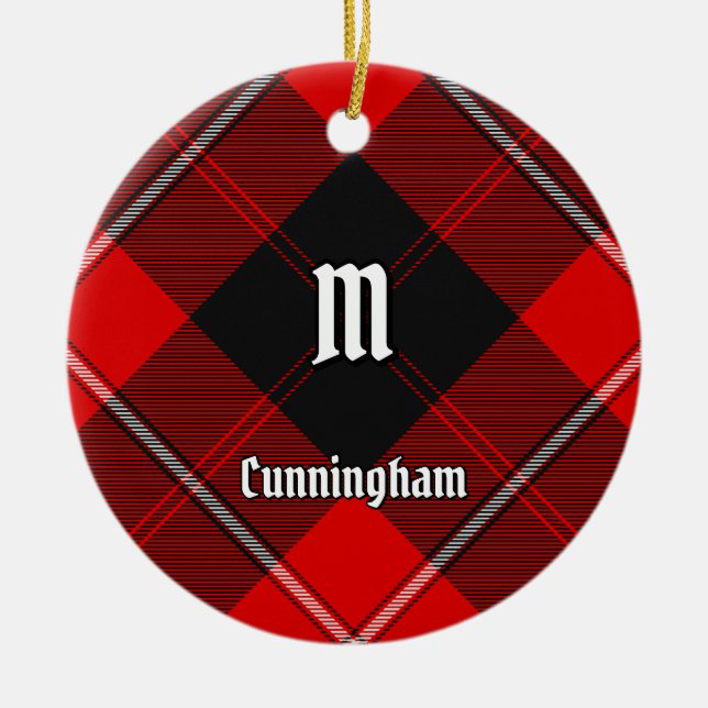 Clan Cunningham Tartan Ceramic Ornament (Front)