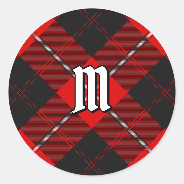 Clan Cunningham Tartan Classic Round Sticker (Front)
