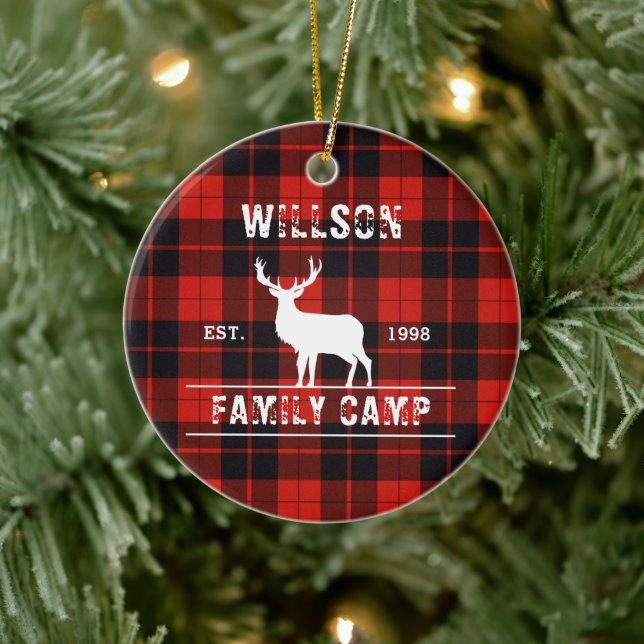 Clan Cunningham tartan plaid Scottish pattern Ceramic Ornament (Tree)
