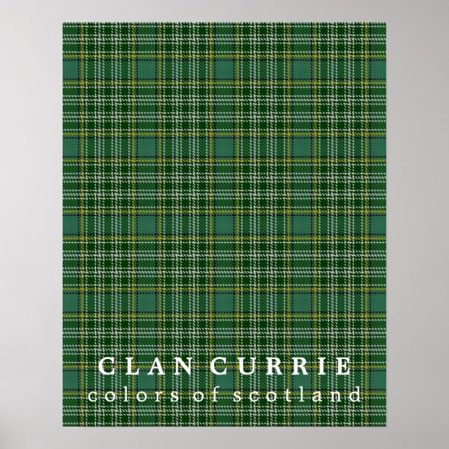 Clan Currie Colours of Scotland Tartan Poster (Front)