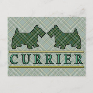 Clan Currie Currier Tartan Scottie Dogs Postcard