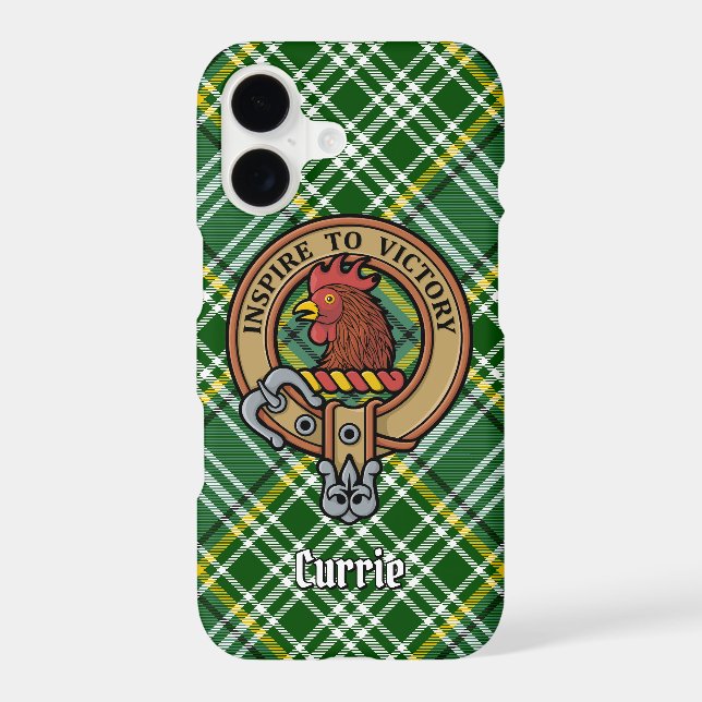 Clan Currie Rooster Crest over Tartan (Back)
