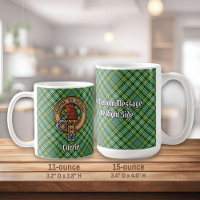 Clan Currie Rooster Crest over Tartan