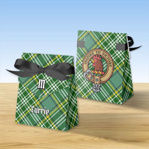 Clan Currie Rooster Crest over Tartan Favour Box