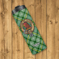 Clan Currie Rooster Crest over Tartan