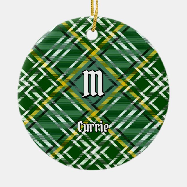 Clan Currie Tartan Ceramic Ornament (Front)