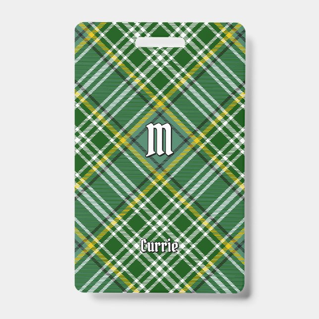 Clan Currie Tartan ID Badge (Front)