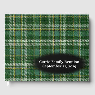 Clan Currie Tartan Plaid Family Reunion Guest Book