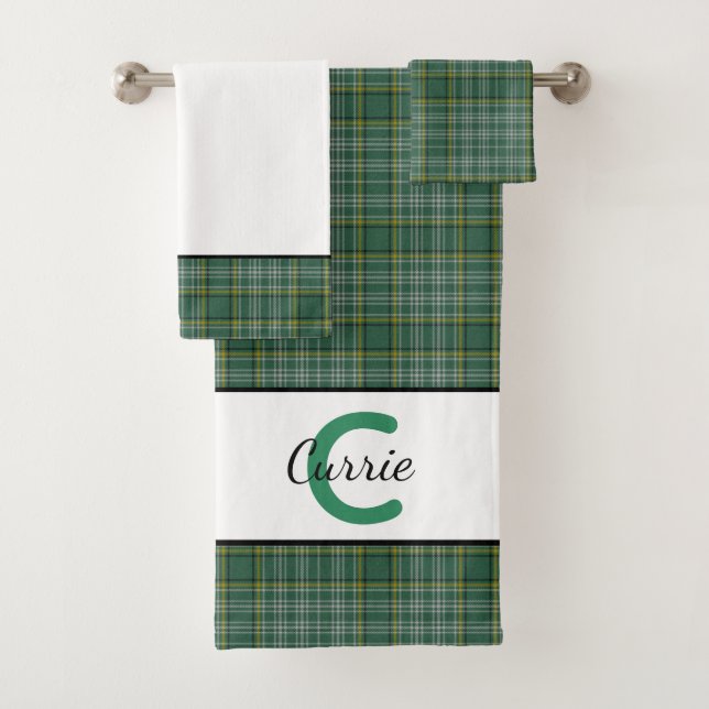 Clan CurrieTartan Monogrammed Bath Towel Set (Insitu)