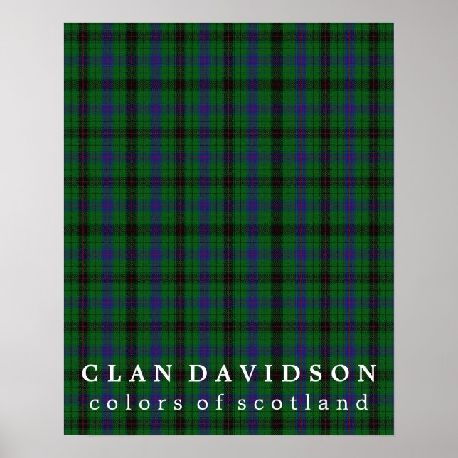 Clan Davidson Colours of Scotland Tartan Poster (Front)