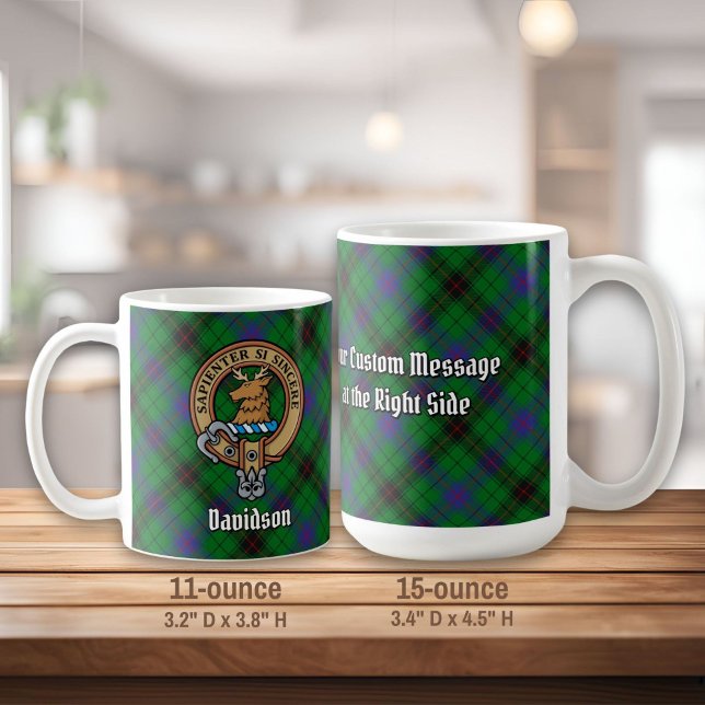 Clan Davidson Crest over Tartan Coffee Mug (Creator Uploaded)