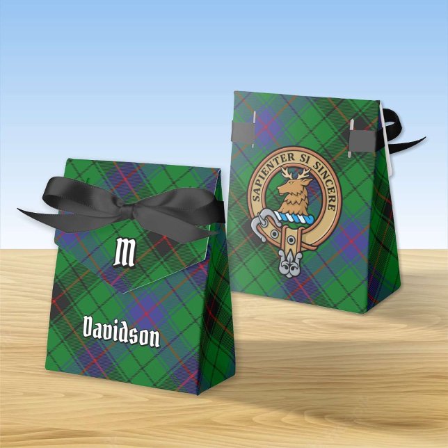 Clan Davidson Crest over Tartan Favour Box (Creator Uploaded)