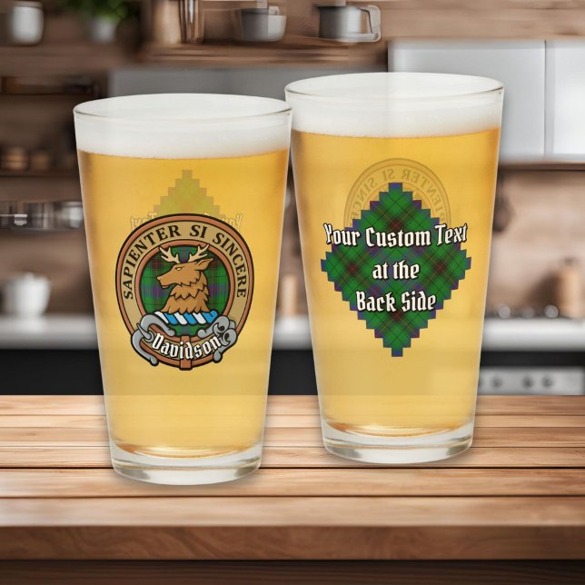 Clan Davidson Crest over Tartan Glass (Creator Uploaded)