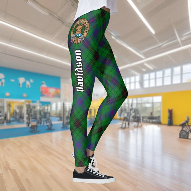 Clan Davidson Crest over Tartan Leggings (Creator Uploaded)