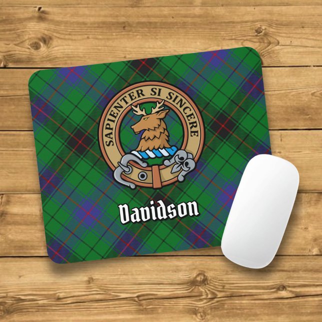 Clan Davidson Crest over Tartan Mouse Pad (Creator Uploaded)