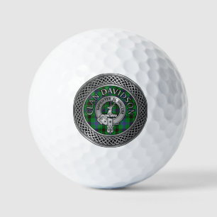 Clan Davidson Crest & Tartan Knot Golf Balls
