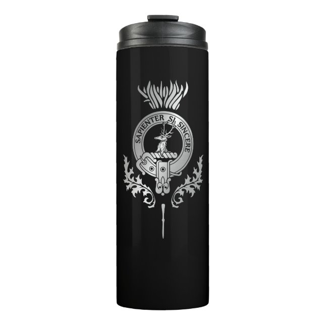 Clan Davidson Crest & Tartan Thermal Tumbler (Front)
