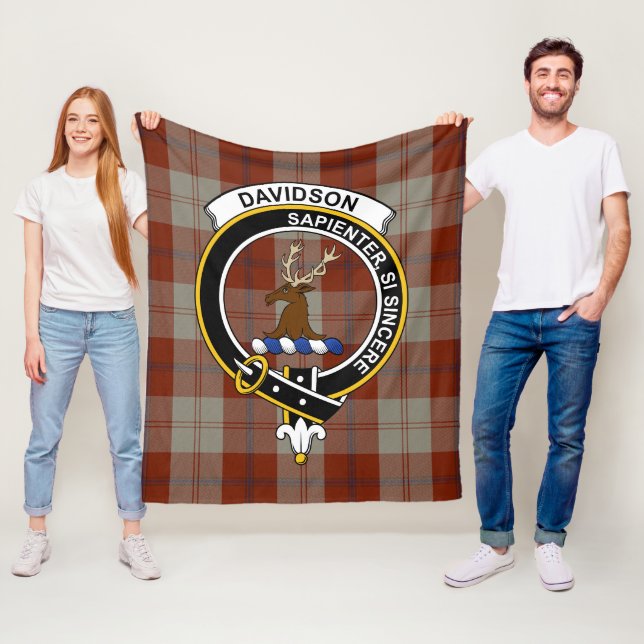 Clan Davidson Dress Dancers Tartan Plaid Fleece Blanket (In Situ)