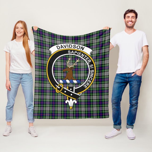 Clan Davidson of Tulloch Dress Tartan Plaid Fleece Blanket (In Situ)