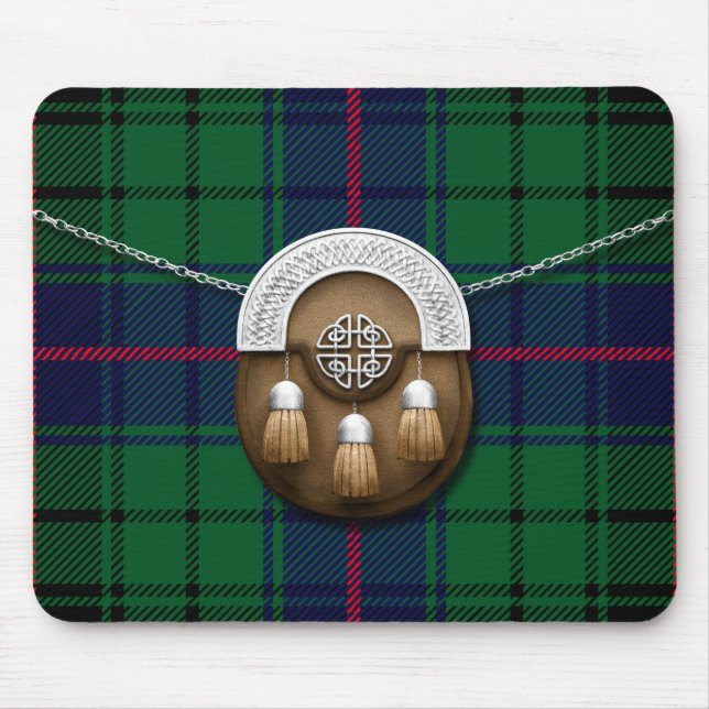 Clan Davidson Tartan And Sporran Mouse Pad (Front)