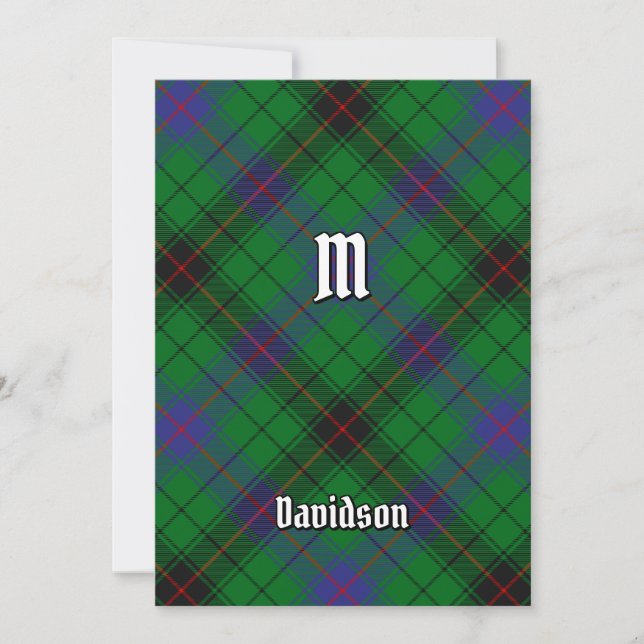 Clan Davidson Tartan Invitation (Front)
