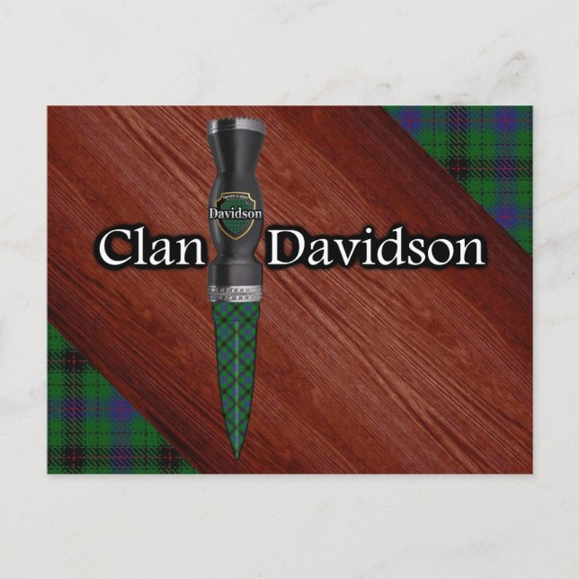 Clan Davidson Tartan Sgian Dubh Blade Postcard (Front)