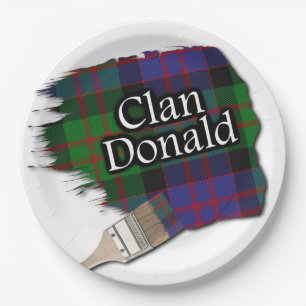 Clan Donald Scottish Tartan Paint Brush Paper Plate