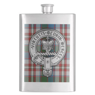 Clan Donnachaidh (Robertson) Crest & Dress Tartan Hip Flask