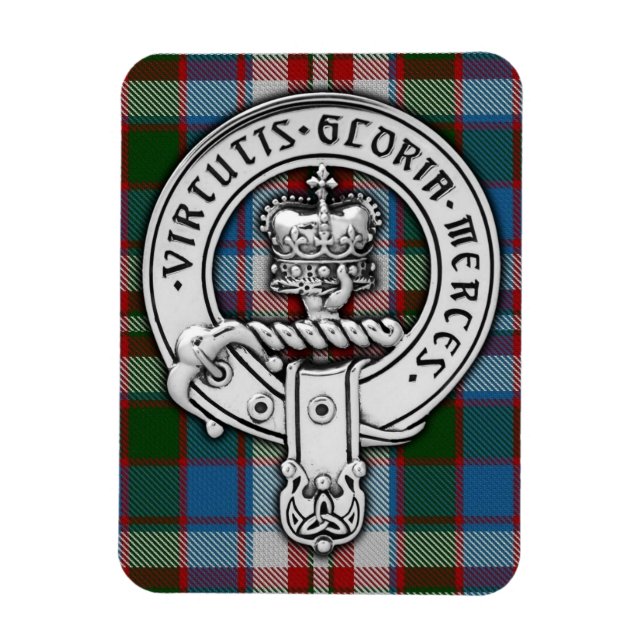 Clan Donnachaidh (Robertson) Crest & Dress Tartan Magnet (Vertical)
