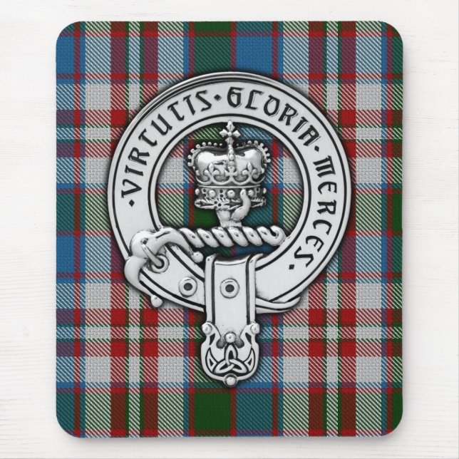 Clan Donnachaidh (Robertson) Crest & Dress Tartan Mouse Pad (Front)