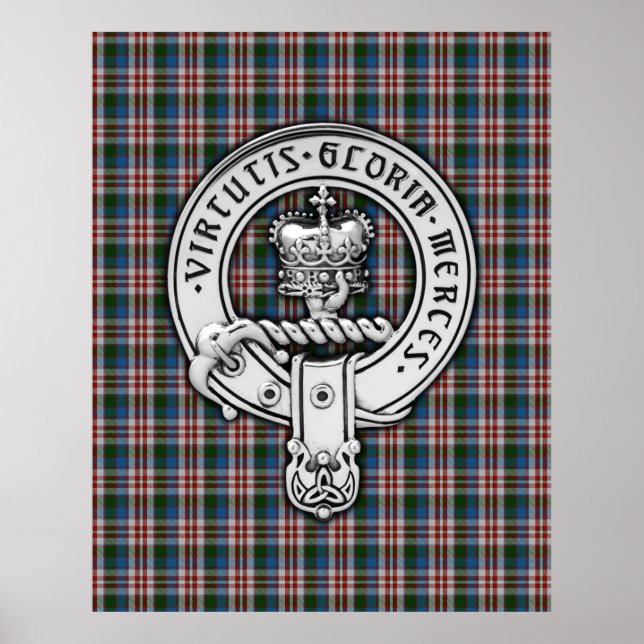 Clan Donnachaidh (Robertson) Crest & Dress Tartan Poster (Front)