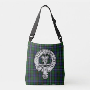 Clan Donnachaidh (Robertson) Crest /Hunting Tartan Crossbody Bag