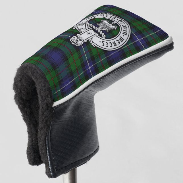 Clan Donnachaidh (Robertson) Crest /Hunting Tartan Golf Head Cover (3/4 Front)