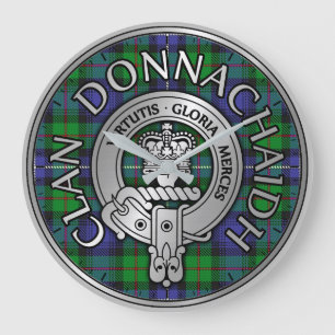 Clan Donnachaidh /Robertson Crest & Hunting Tartan Large Clock