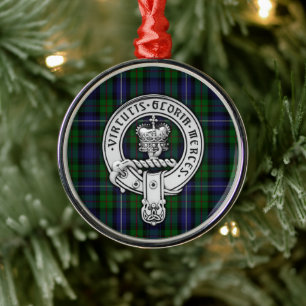 Clan Donnachaidh (Robertson) Crest /Hunting Tartan Metal Ornament
