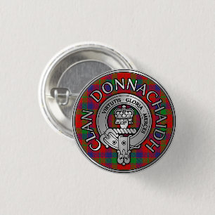 Clan Donnachaidh   Robertson Crest & Tartan 3 Cm Round Badge