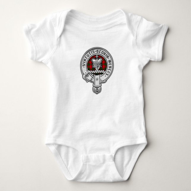 Clan Donnachaidh (Robertson) Crest & Tartan Baby Bodysuit (Front)