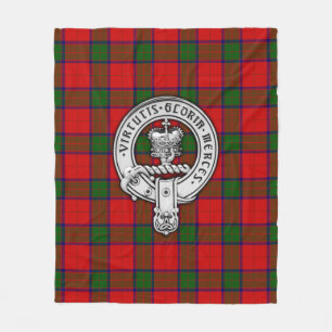 Clan Donnachaidh (Robertson) Crest & Tartan Fleece Blanket