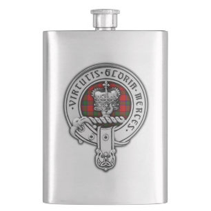 Clan Donnachaidh (Robertson) Crest & Tartan Hip Flask