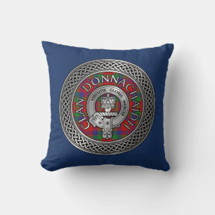 Clan Donnachaidh Robertson Crest & Tartan Knot Cushion