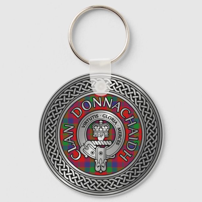 Clan Donnachaidh | Robertson Crest & Tartan Knot Key Ring (Front)
