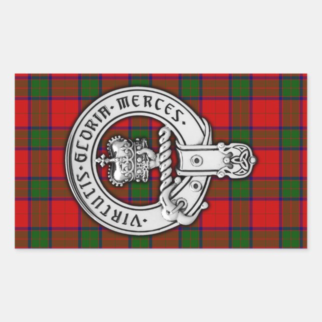 Clan Donnachaidh (Robertson) Crest & Tartan Rectangular Sticker (Front)