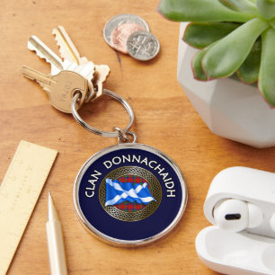Clan Donnachaidh   Robertson Tartan Knot & Flag Key Ring