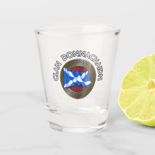 Clan Donnachaidh Robertson Tartan Knot & Flag Shot Glass