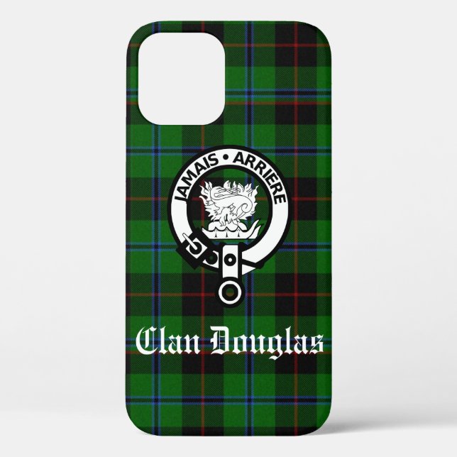 Clan Douglas Crest Badge & Tartan Case-Mate iPhone Case (Back)