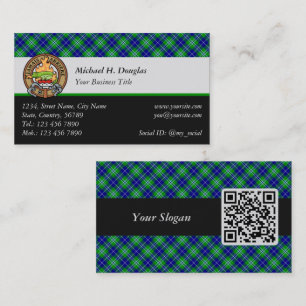 Clan Douglas Crest over Tartan Business Card